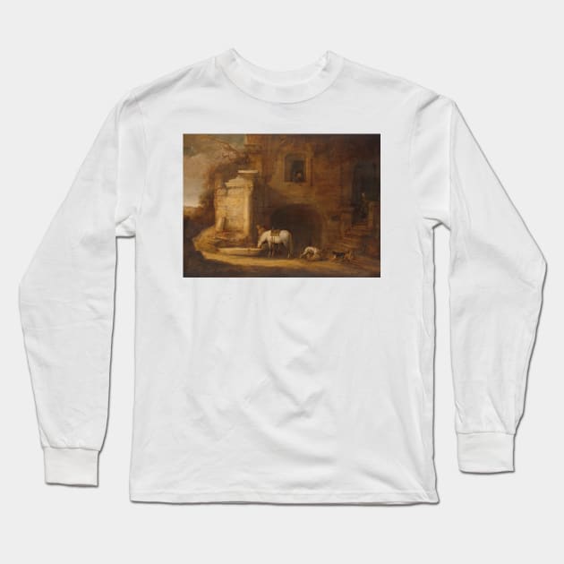 Return of the Falconer by Simon de Vlieger Long Sleeve T-Shirt by Classic Art Stall